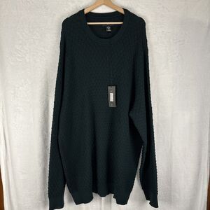 Shaquille O’Neal XLG Textured Sweater Cotton Blend Teal Forest Size 4XLT NWT